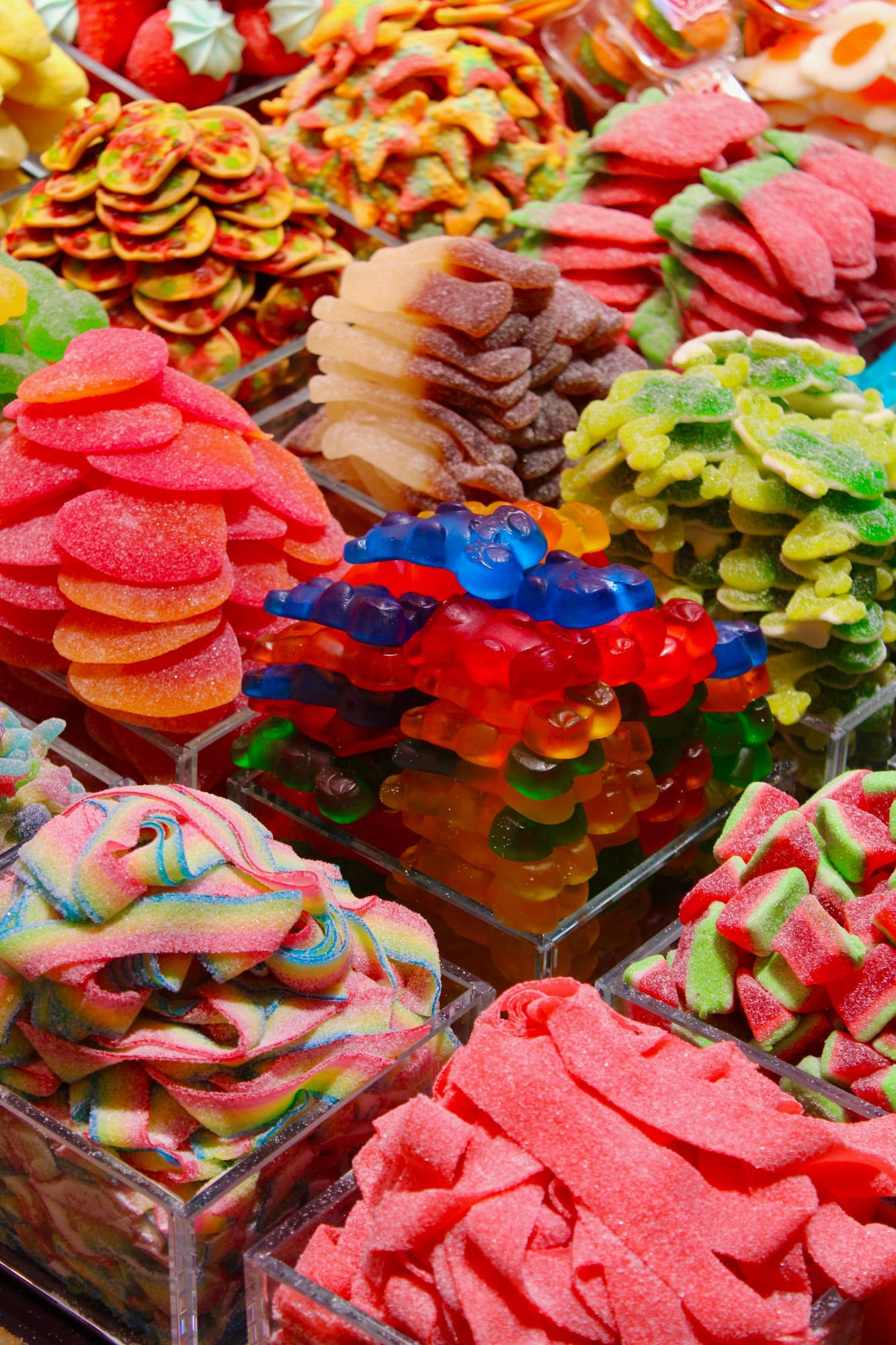 Colourful confectionery and gummy applications displayed together
