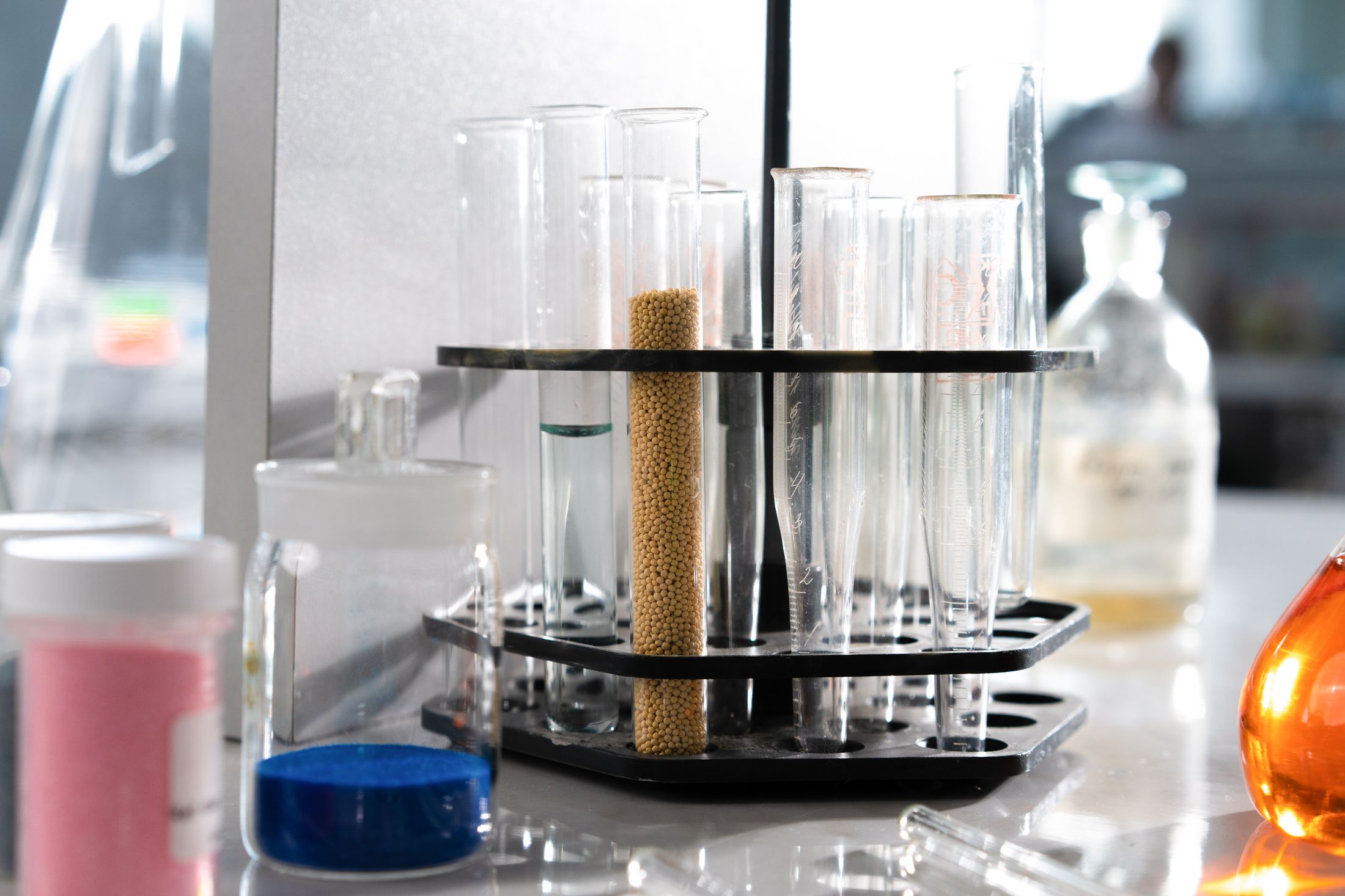 Laboratory glassware used for product analysis